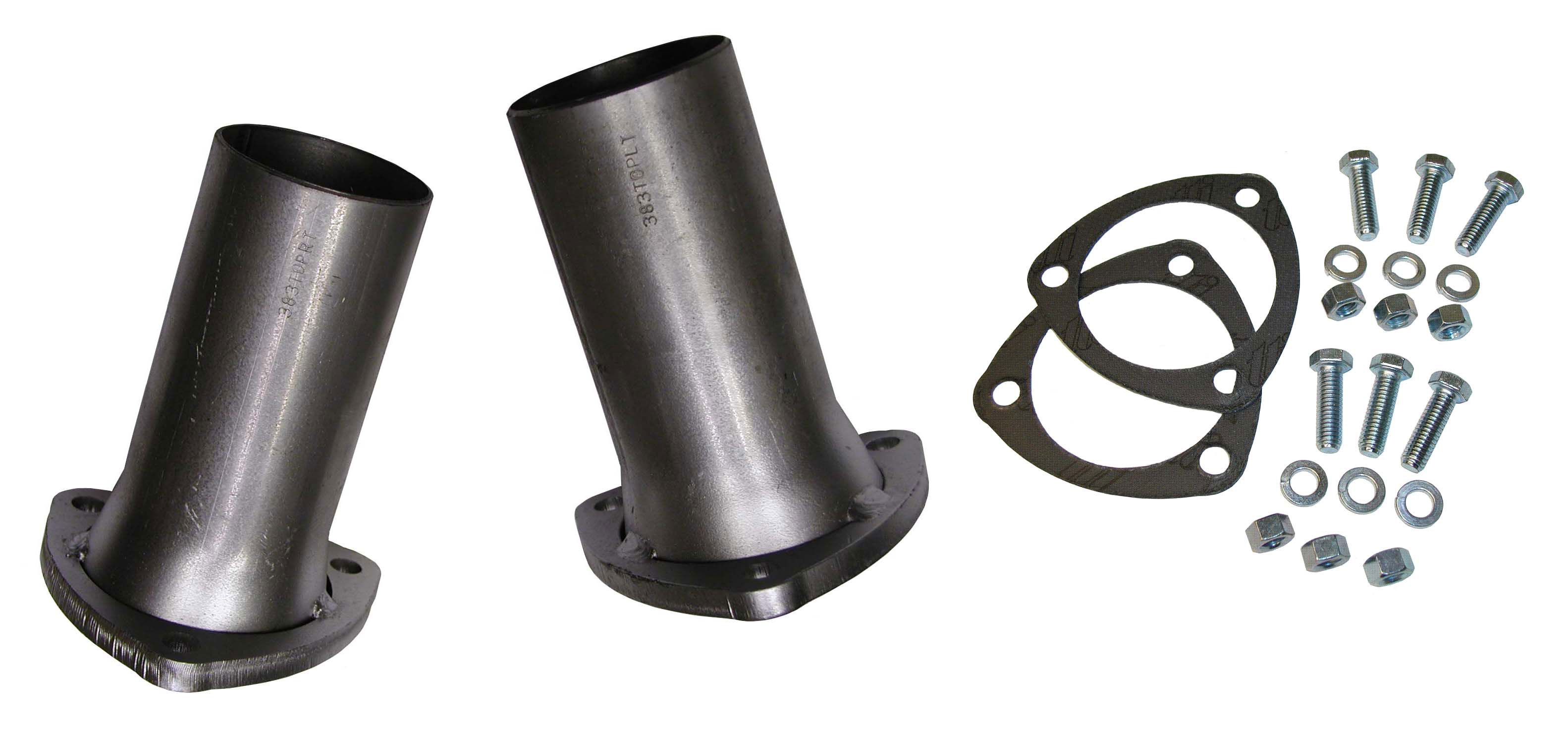 Made of 16 gauge aluminized tubing, 3/8" thick flanges, includes 3bolt